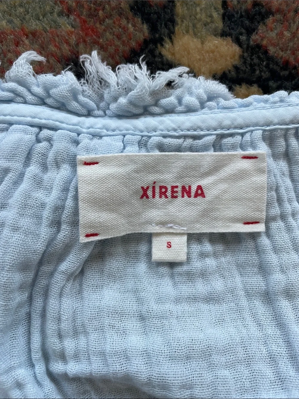 XIRENA Rosie Cotton Tank Top size Small Light Blue